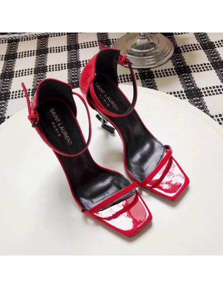 Cheap Reps Saint Laurent Opyum 110 Sandals In Red Patent Leather