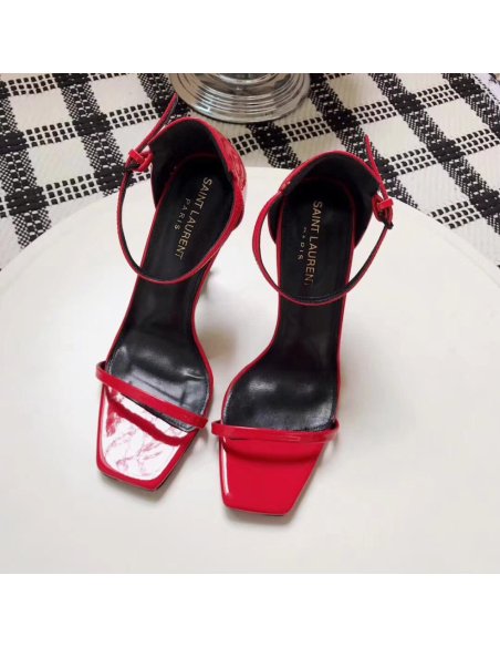 Cheap Reps Saint Laurent Opyum 110 Sandals In Red Patent Leather