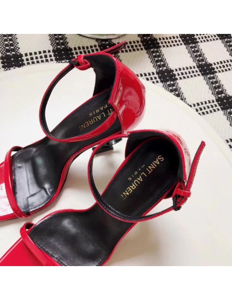 Cheap Reps Saint Laurent Opyum 110 Sandals In Red Patent Leather