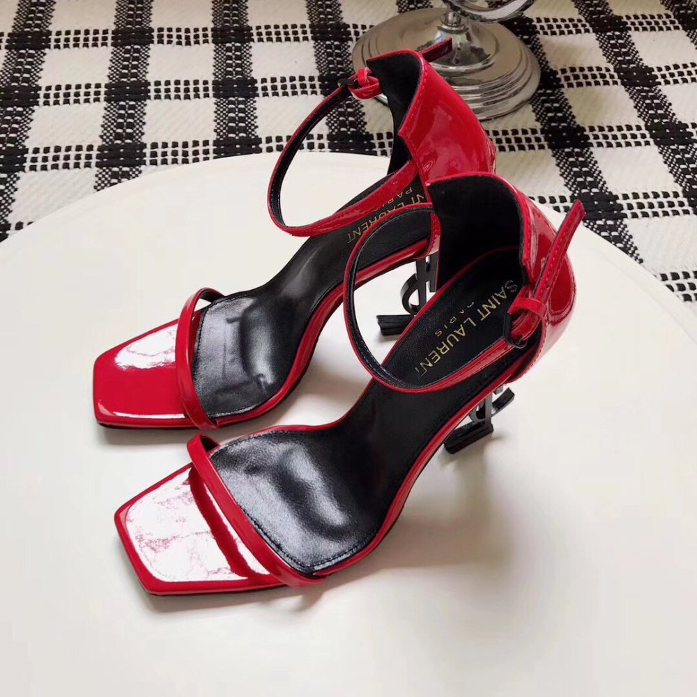 Cheap Reps Saint Laurent Opyum 110 Sandals In Red Patent Leather