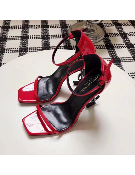 Cheap Reps Saint Laurent Opyum 110 Sandals In Red Patent Leather