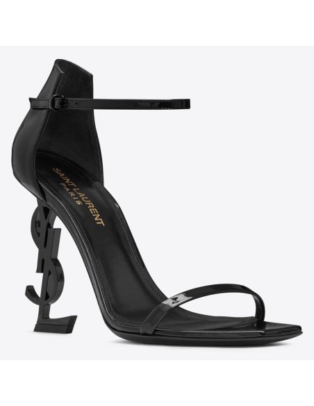 Cheap Reps Saint Laurent Opyum 110 Sandals In Black Patent Leather