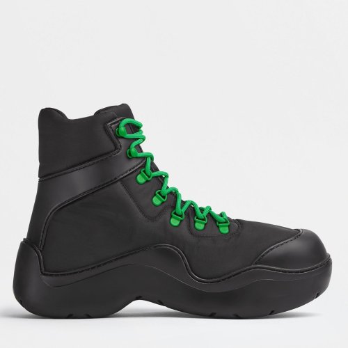 Cheap Reps Bottega Veneta Puddle Bomber Ankle Boots In Black Fabric