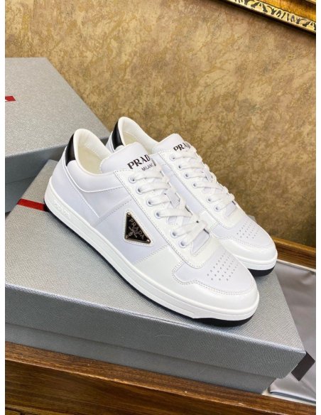Cheap Reps Prada District Low-top Sneakers in White Calfskin