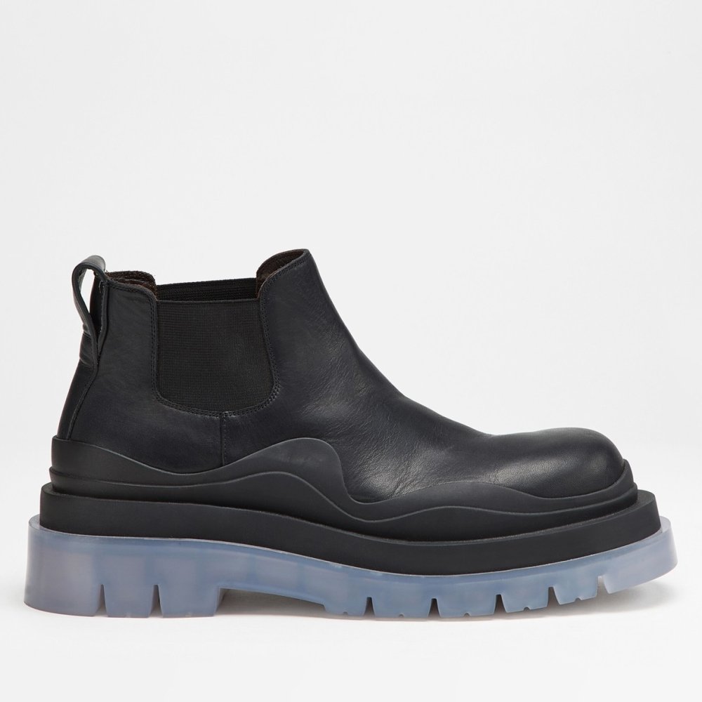 Cheap Reps Bottega Veneta BV Tire Ankle Boots with Transparent Sole