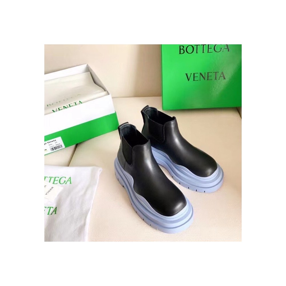 Cheap Reps Bottega Veneta BV Tire Ankle Boots with Blue Outsole