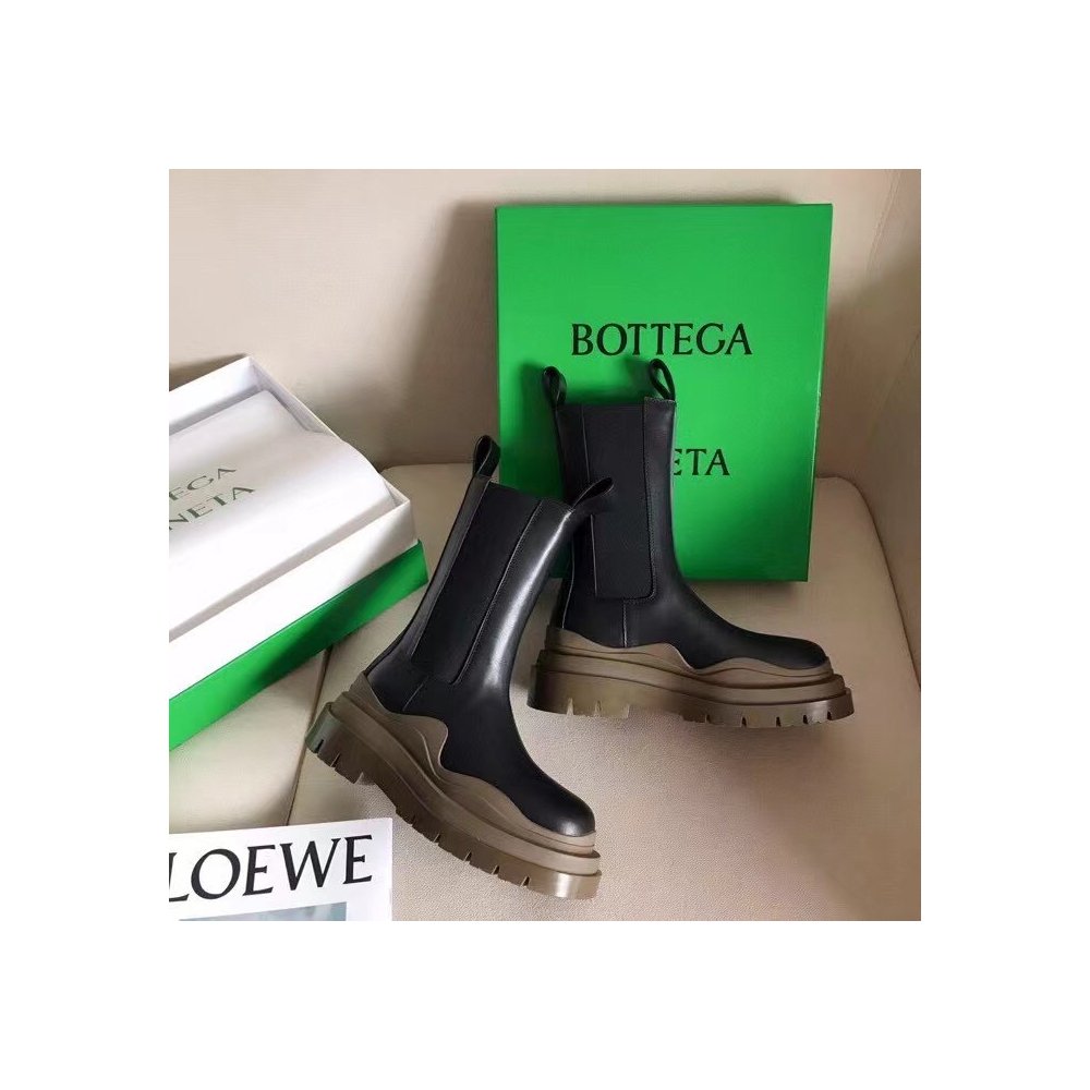 Cheap Reps Bottega Veneta BV Tire Chelsea Boots with Brown Outsole