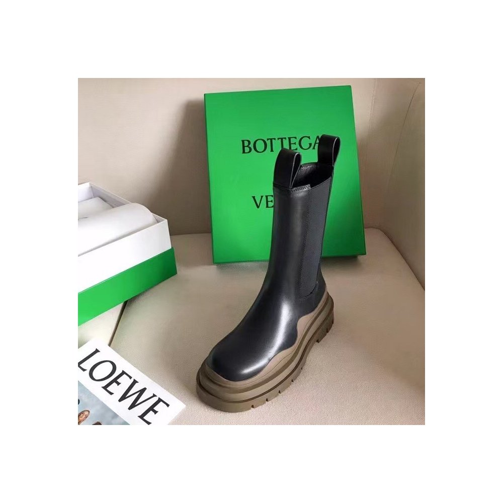 Cheap Reps Bottega Veneta BV Tire Chelsea Boots with Brown Outsole