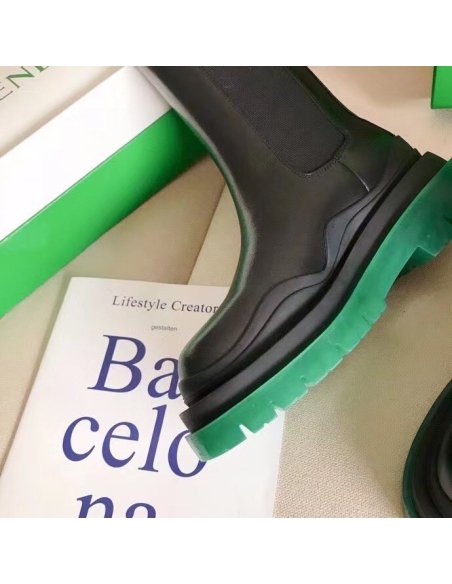 Cheap Reps Bottega Veneta BV Tire Chelsea Boots with Green Outsole