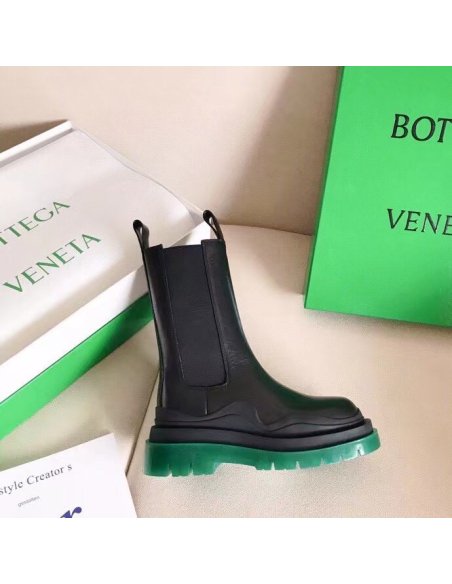 Cheap Reps Bottega Veneta BV Tire Chelsea Boots with Green Outsole