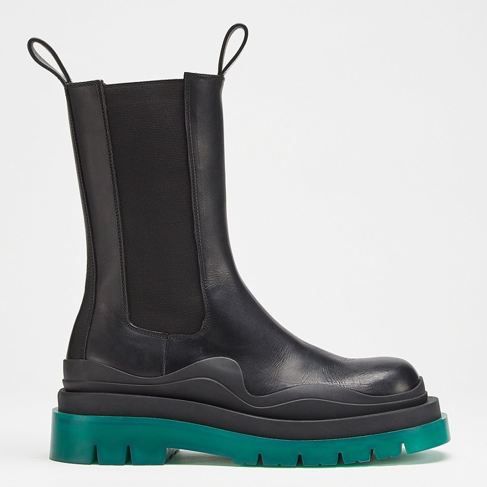 Cheap Reps Bottega Veneta BV Tire Chelsea Boots with Green Outsole