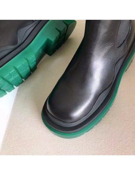 Cheap Reps Bottega Veneta BV Tire Chelsea Boots with Green Outsole