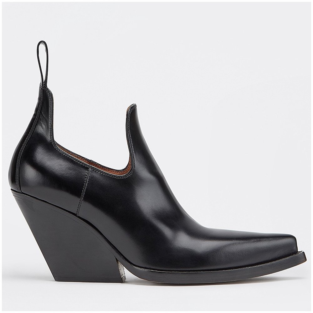 Cheap Reps Bottega Veneta BV Lean Ankle Boots In Black Calfskin