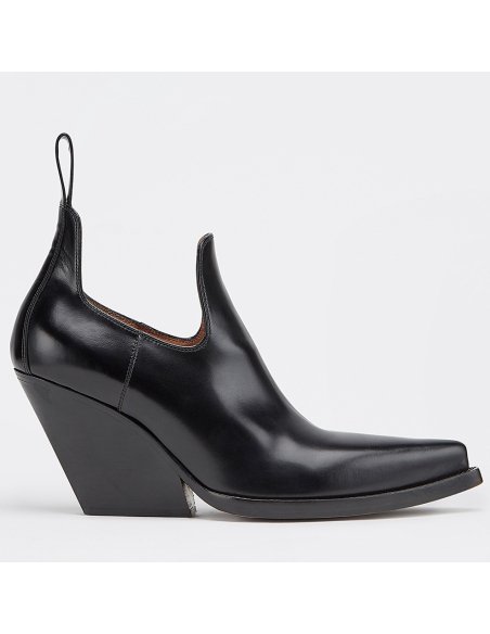 Cheap Reps Bottega Veneta BV Lean Ankle Boots In Black Calfskin