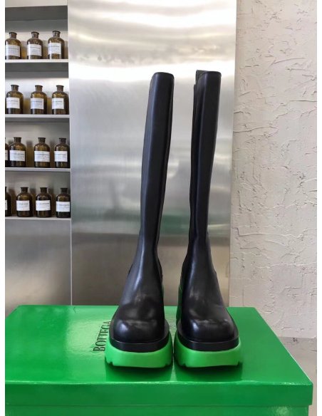 Cheap Reps Bottega Veneta Flash Knee-high Boots with Green Outsole