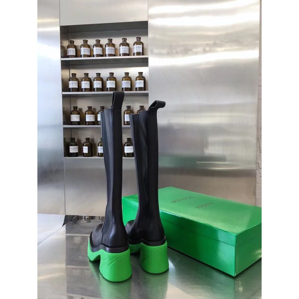 Cheap Reps Bottega Veneta Flash Knee-high Boots with Green Outsole