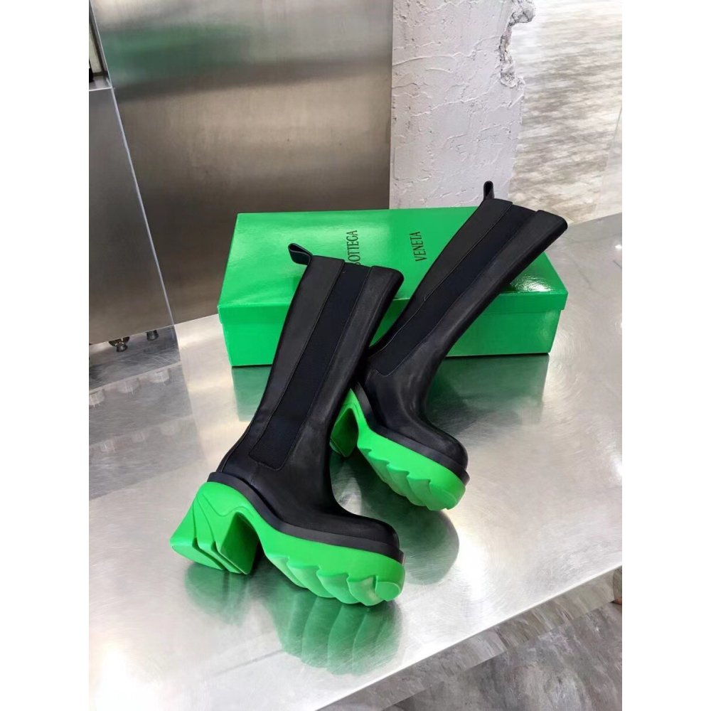 Cheap Reps Bottega Veneta Flash Knee-high Boots with Green Outsole