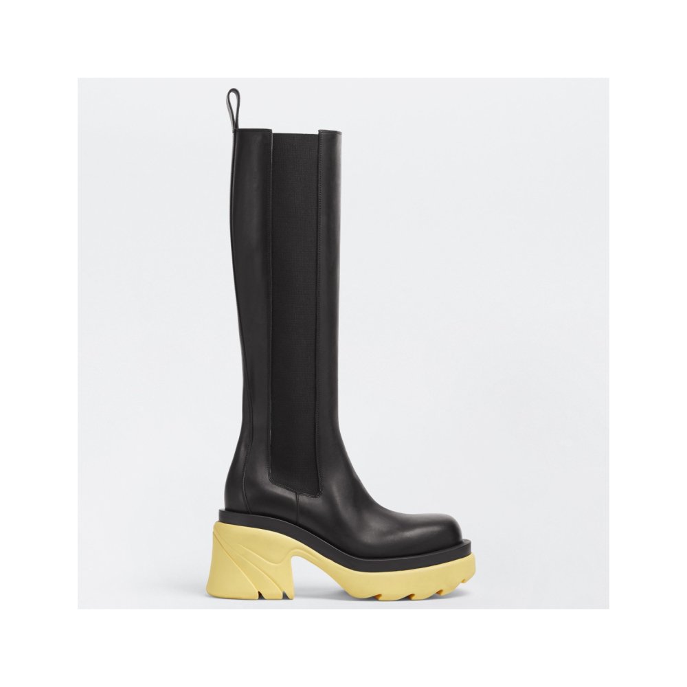 Cheap Reps Bottega Veneta Flash Knee-high Boots with Yellow Outsole