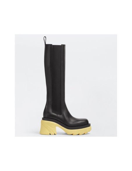 Cheap Reps Bottega Veneta Flash Knee-high Boots with Yellow Outsole