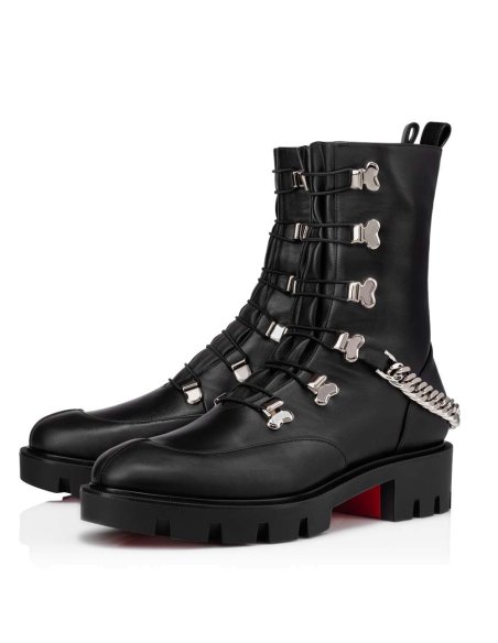 Cheap Reps Christian Louboutin Horse Ankle Boots In Black Leather