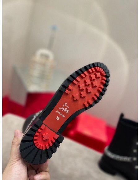 Cheap Reps Christian Louboutin Horse Ankle Boots In Black Leather