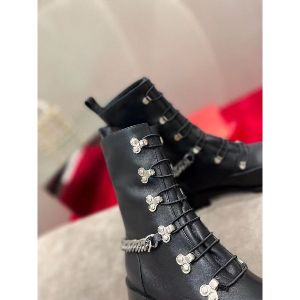 Cheap Reps Christian Louboutin Horse Ankle Boots In Black Leather
