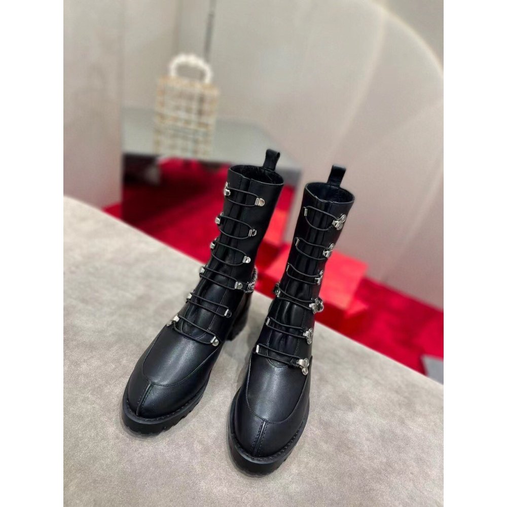 Cheap Reps Christian Louboutin Horse Ankle Boots In Black Leather