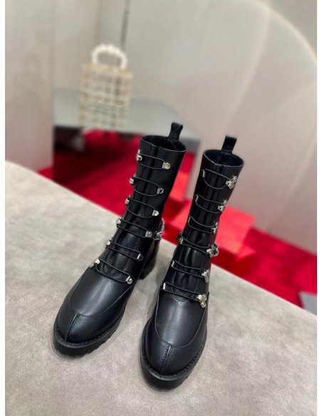 Cheap Reps Christian Louboutin Horse Ankle Boots In Black Leather