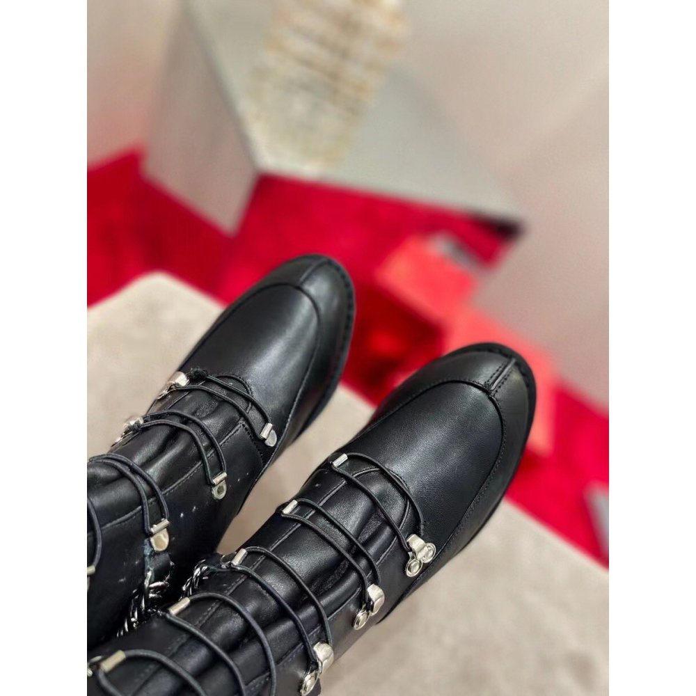 Cheap Reps Christian Louboutin Horse Ankle Boots In Black Leather