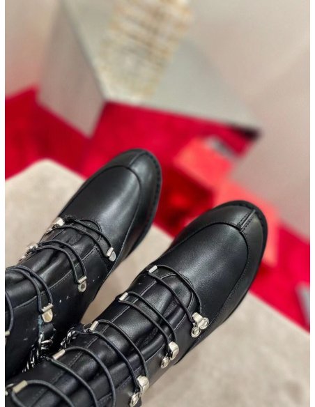 Cheap Reps Christian Louboutin Horse Ankle Boots In Black Leather