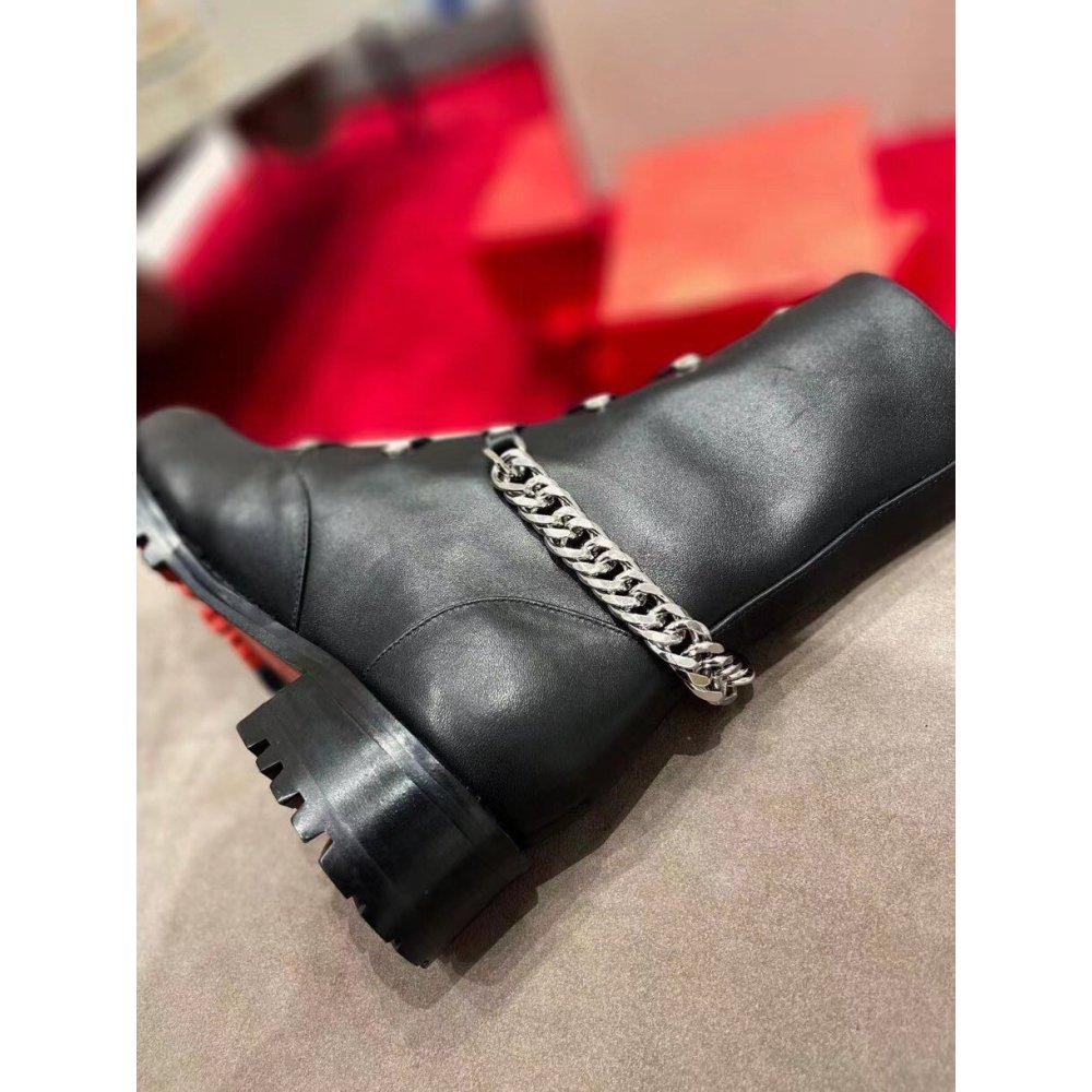 Cheap Reps Christian Louboutin Horse Ankle Boots In Black Leather