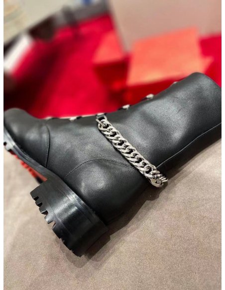 Cheap Reps Christian Louboutin Horse Ankle Boots In Black Leather