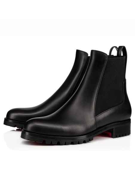 Cheap Reps Christian Louboutin Black Marchacroche Flat Ankle Boots