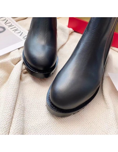 Cheap Reps Christian Louboutin Black Marchacroche Flat Ankle Boots