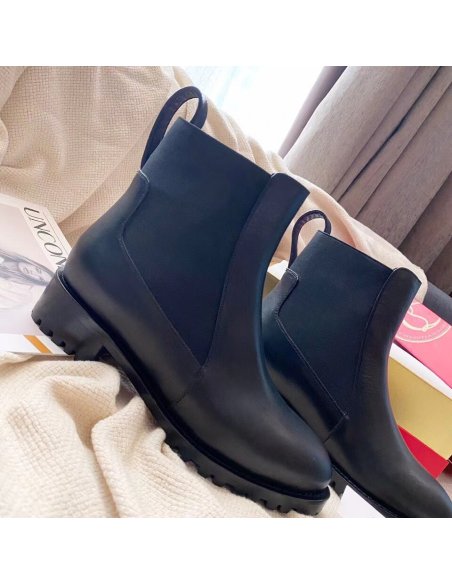 Cheap Reps Christian Louboutin Black Marchacroche Flat Ankle Boots