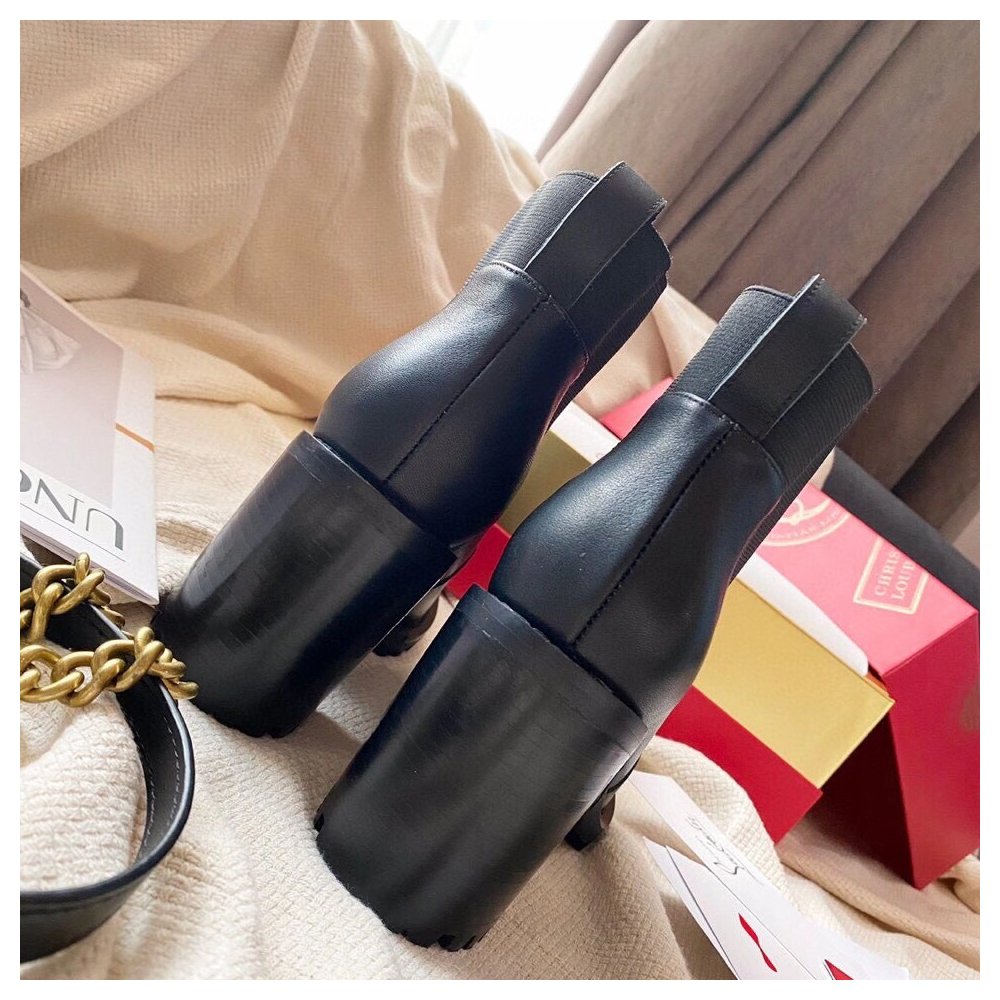 Cheap Reps Christian Louboutin Black Marchacroche 70MM Ankle Boots