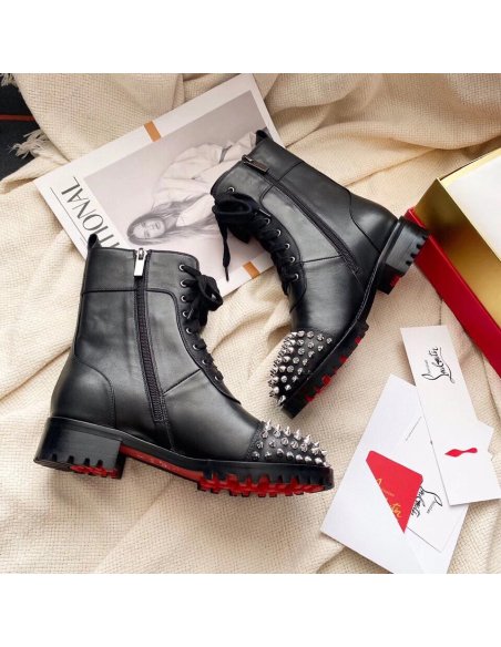 Cheap Reps Christian Louboutin Black Ts Croc Flat Ankle Boots