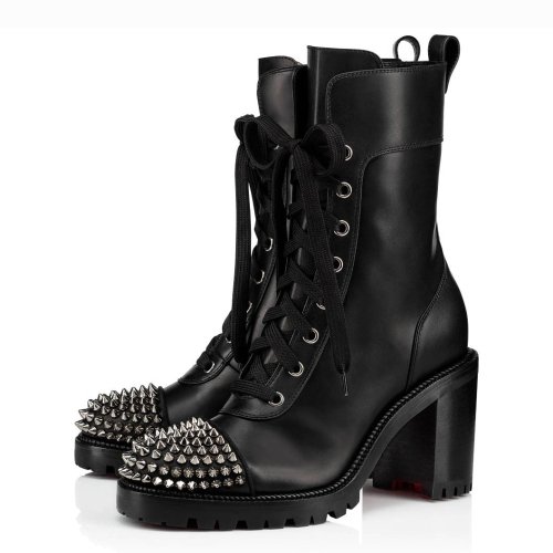 Cheap Reps Christian Louboutin Black Ts Croc 70MM Ankle Boots