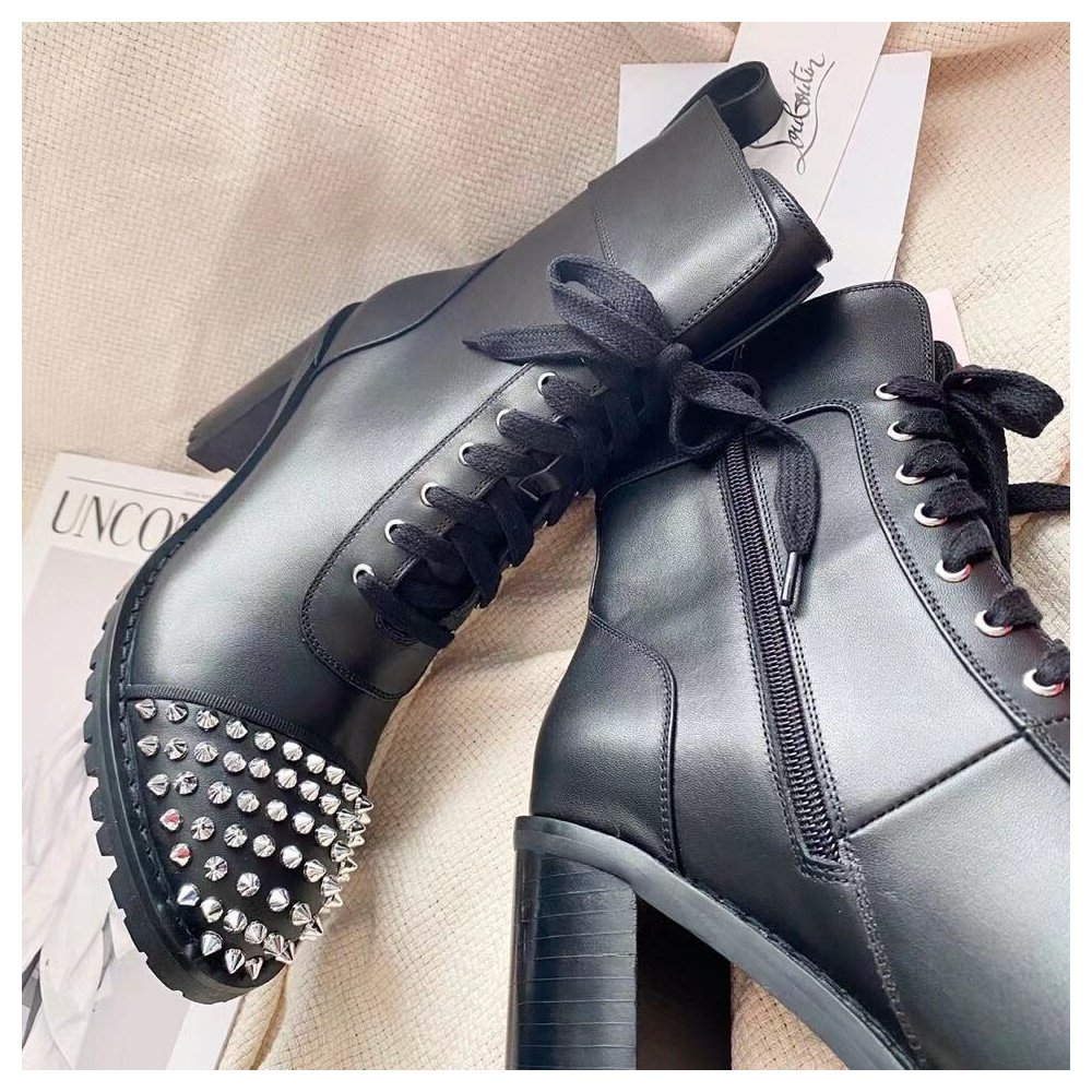 Cheap Reps Christian Louboutin Black Ts Croc 70MM Ankle Boots