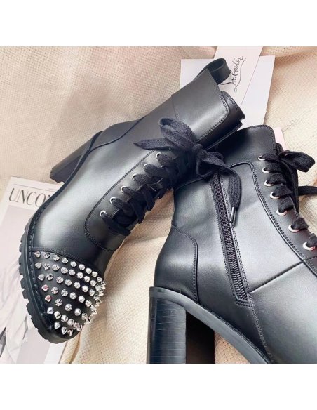 Cheap Reps Christian Louboutin Black Ts Croc 70MM Ankle Boots