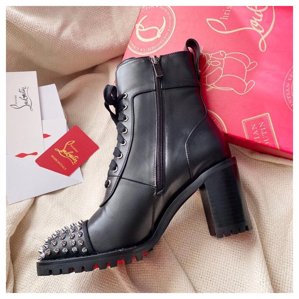 Cheap Reps Christian Louboutin Black Ts Croc 70MM Ankle Boots