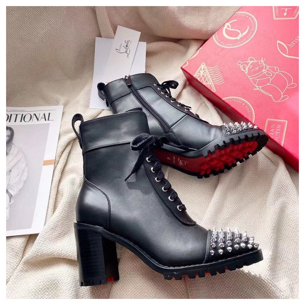 Cheap Reps Christian Louboutin Black Ts Croc 70MM Ankle Boots