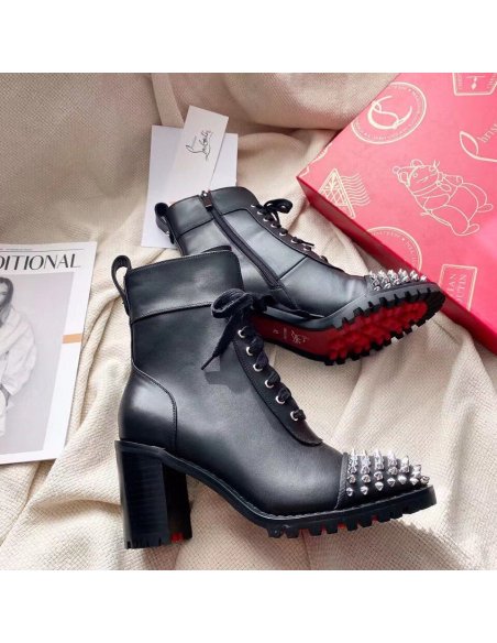Cheap Reps Christian Louboutin Black Ts Croc 70MM Ankle Boots