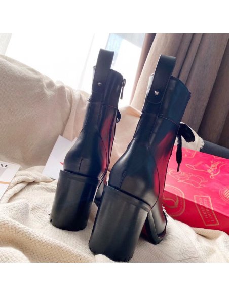 Cheap Reps Christian Louboutin Black Ts Croc 70MM Ankle Boots