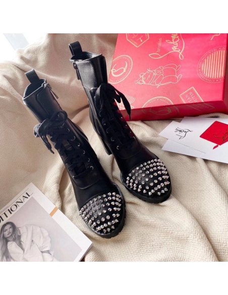 Cheap Reps Christian Louboutin Black Ts Croc 70MM Ankle Boots