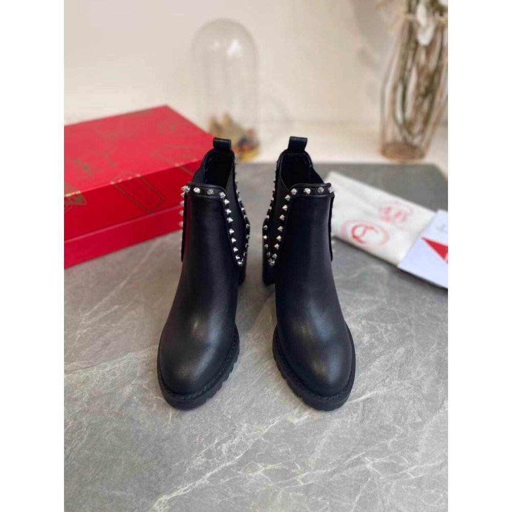 Cheap Reps Christian Louboutin Black Capahutta 70MM Ankle Boots