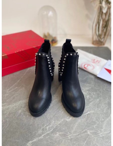 Cheap Reps Christian Louboutin Black Capahutta 70MM Ankle Boots