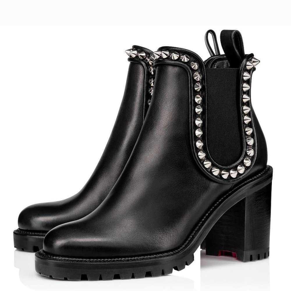 Cheap Reps Christian Louboutin Black Capahutta 70MM Ankle Boots