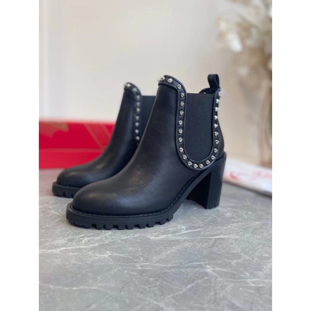 Cheap Reps Christian Louboutin Black Capahutta 70MM Ankle Boots