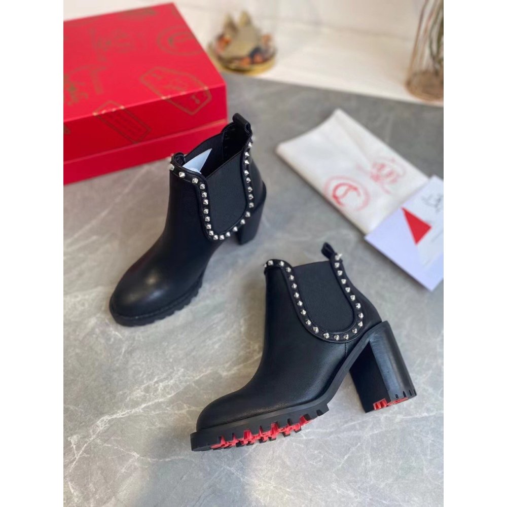 Cheap Reps Christian Louboutin Black Capahutta 70MM Ankle Boots